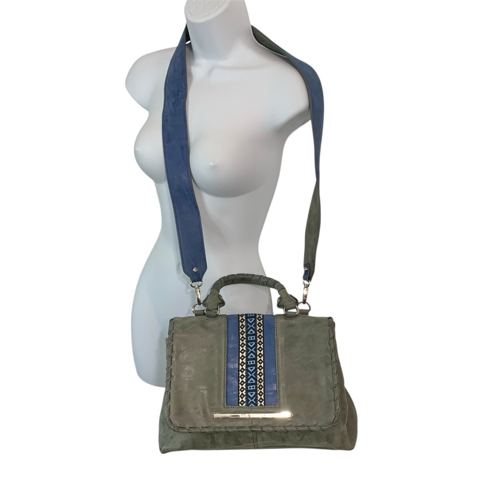 STEVE MADDEN Gray & Blue Crossbody Messenger Bag